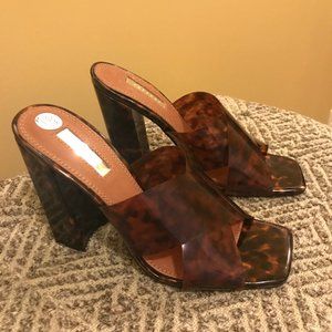 TOPSHOP Tortoiseshell Column heel 7.5